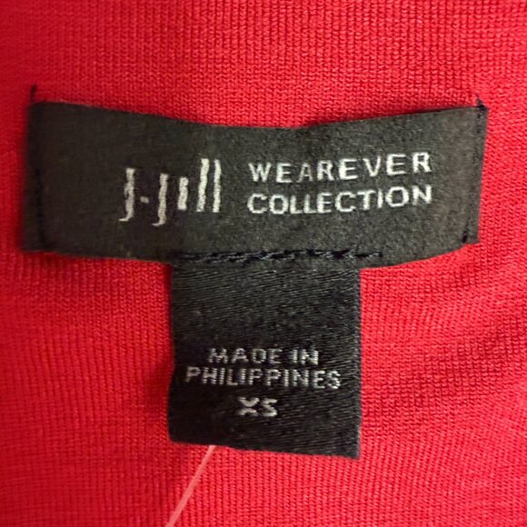 NWT Women's J. JILL Wearever Shirred-Yoke Split-Neck Tunic Red | Size XS - Picture 6 of 9
